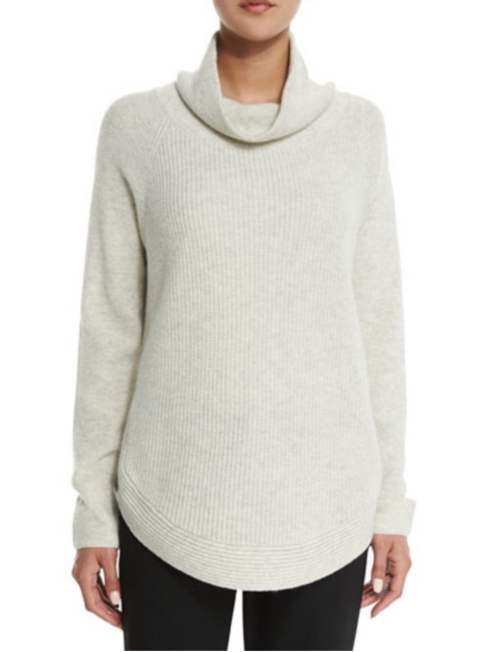 Vince Side Zip Ribbed Turtleneck Sweater